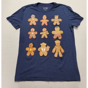 Men's Marvel Christmas Gingerbread Cookie Avengers Graphic T-Shirt Size Medium